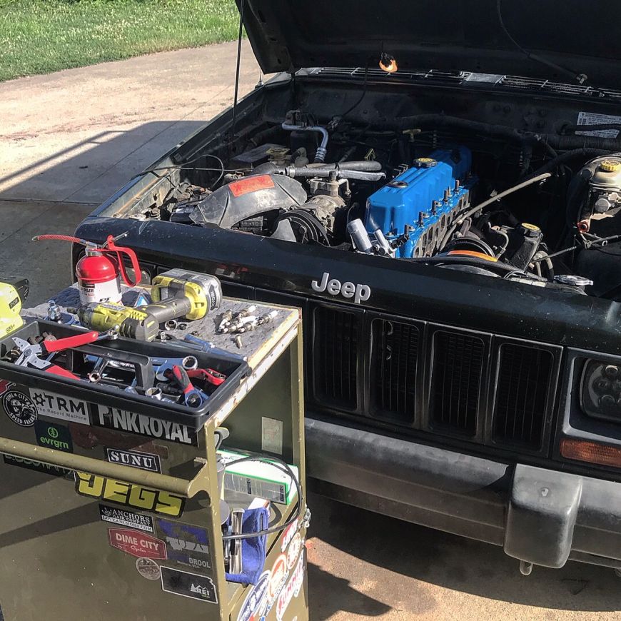 jeep cherokee 4.0l engine head rebuilt top-end restoration blown head gasket