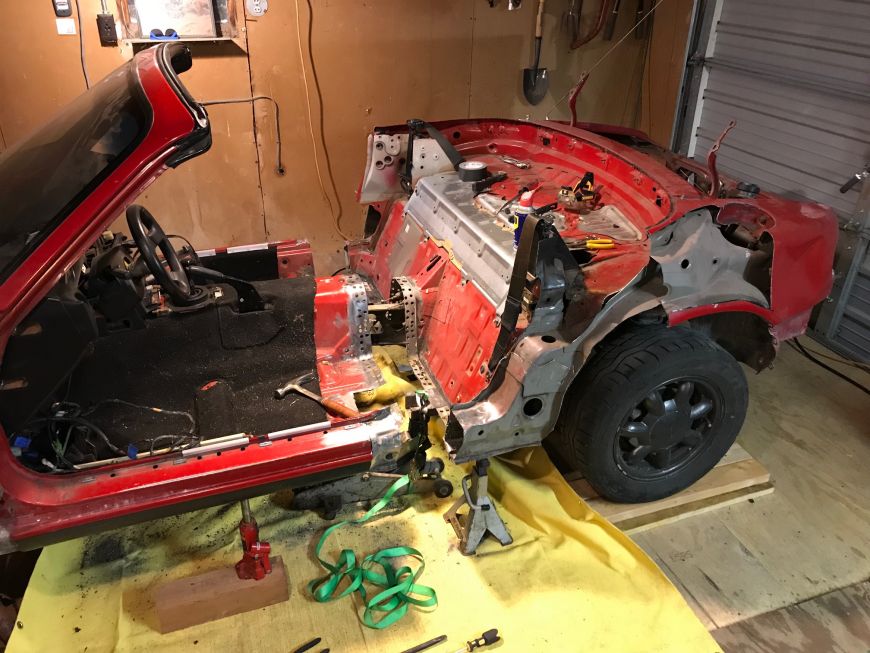 how to cut a Miata in half