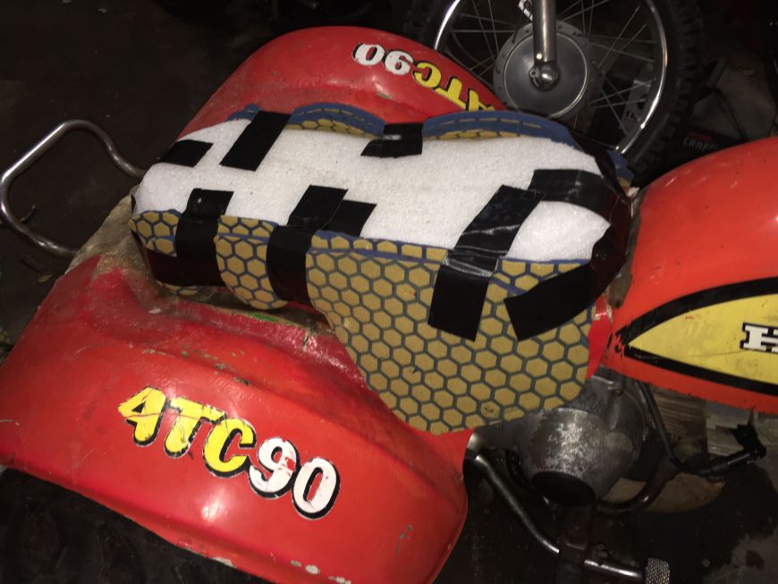 homemade motorcycle atv dirtbike seat diy honda atc90