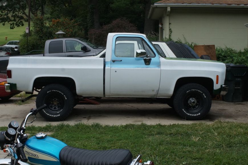 chevy k10 squarebody stock height suspension 33 inch tires no lift