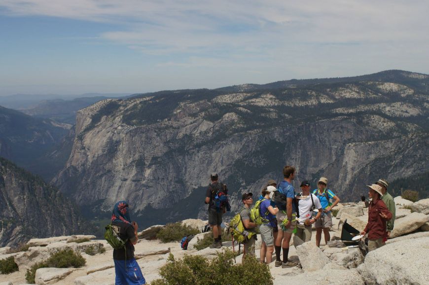 top of half dome, crowd, yosemite backpacking and hiking