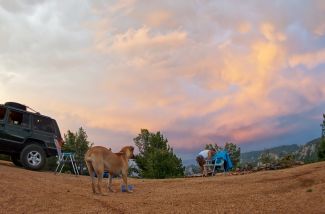 Beautiful sunset in Colorado with fisheye lens