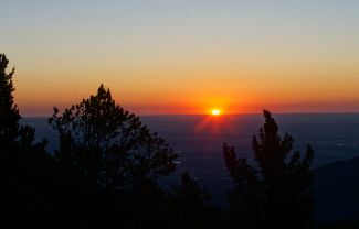 Colorado Springs as seen from Mount Rosa during the sunrise